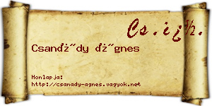 Csanády Ágnes névjegykártya